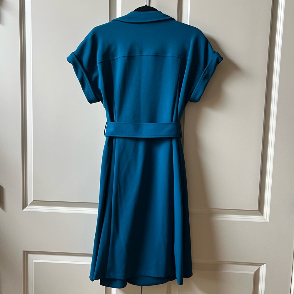 NWOT Calvin Klein Double Breasted Sleeveless Belted Dress color Cypress Size 6 - Picture 7 of 11